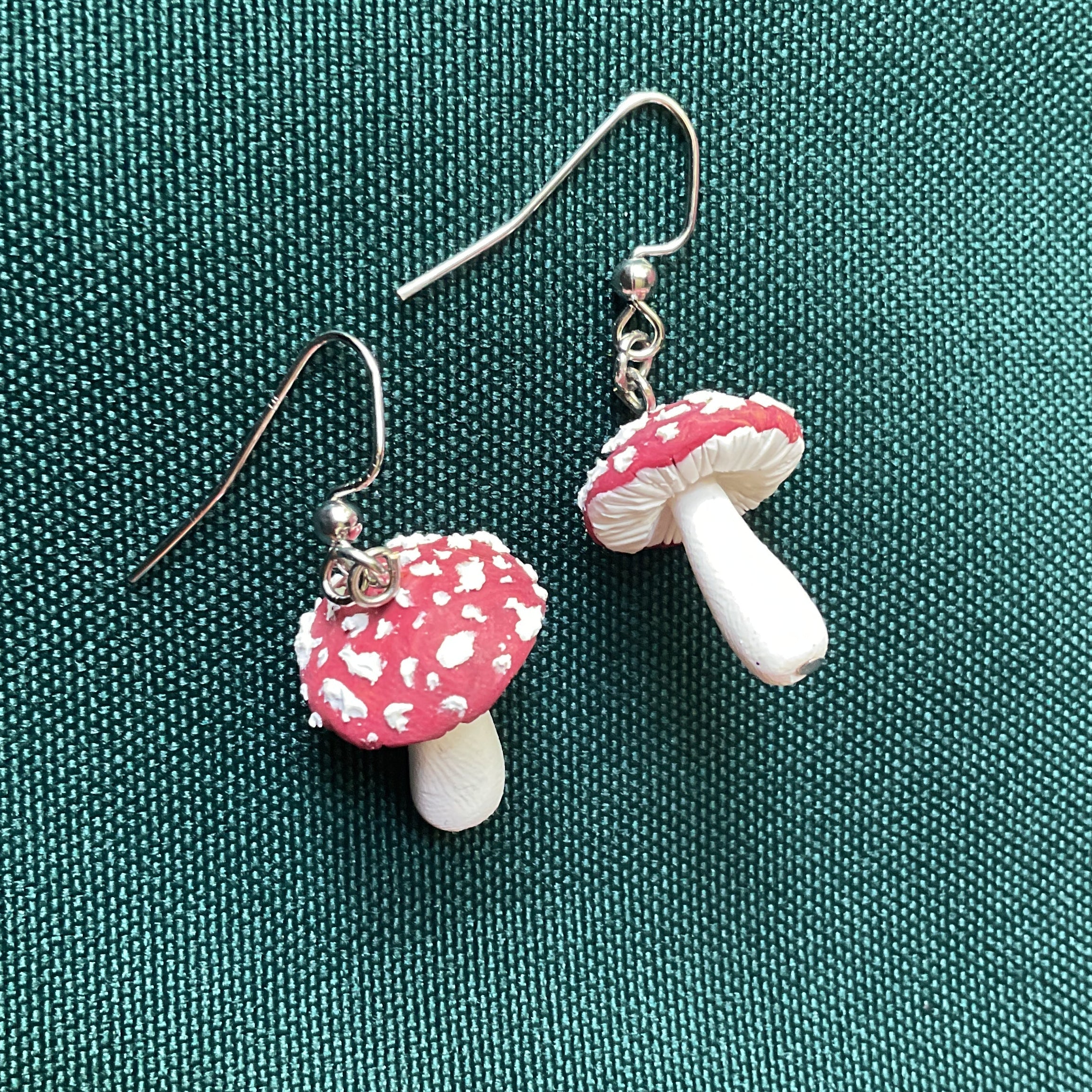 Medium Amanita Mushroom Earrings