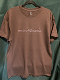 Proudlove Customs purple on brown tee